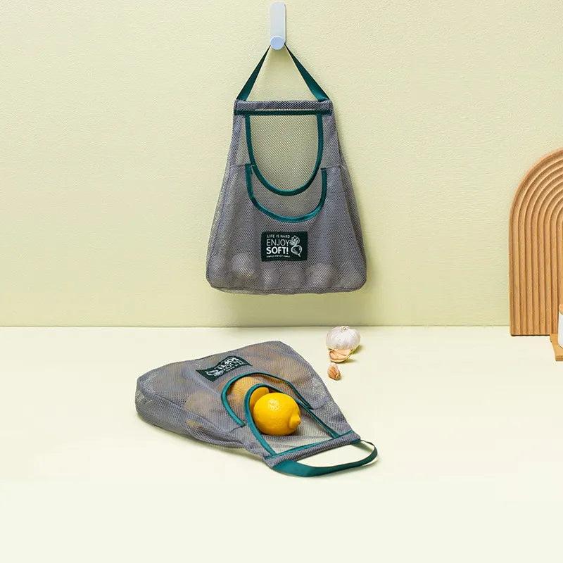 Green Hanging Mesh Bag for Fruit & Vegetable Storage by HitMyNeed