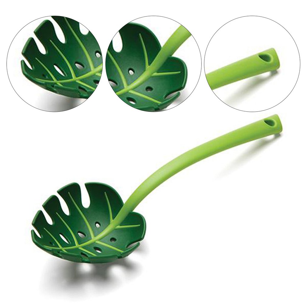 Green Monstera Leaf Pasta Serving Spoon by HitMyNeed