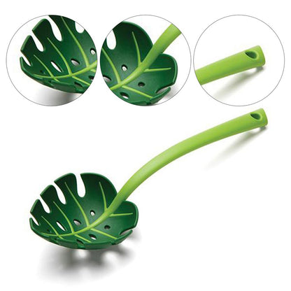 Green Monstera Leaf Pasta Serving Spoon by HitMyNeed