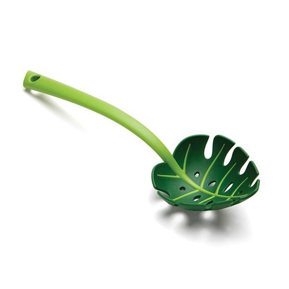 Green Monstera Leaf Pasta Serving Spoon by HitMyNeed