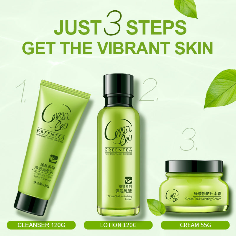 Green Tea Facial Skin Care Set 3-Step Routine by HitMyNeed