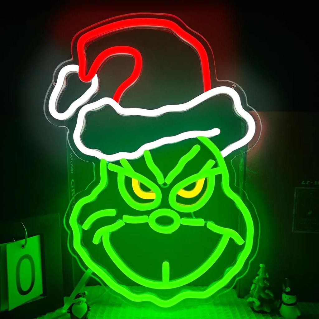 Grinch Christmas Neon Sign LED Wall Light 37.5 x 27.5cm by HitMyNeed