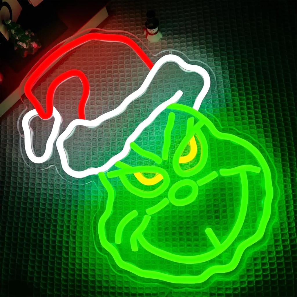 Grinch Christmas Neon Sign LED Wall Light 37.5 x 27.5cm by HitMyNeed