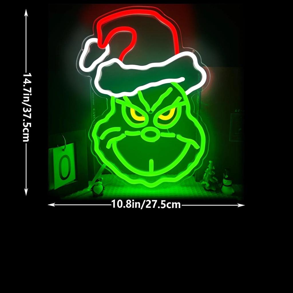 Grinch Christmas Neon Sign LED Wall Light 37.5 x 27.5cm by HitMyNeed