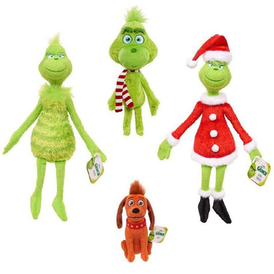 Grinch Plush Toy Set of 4 - Soft Collectible Dolls by HitMyNeed