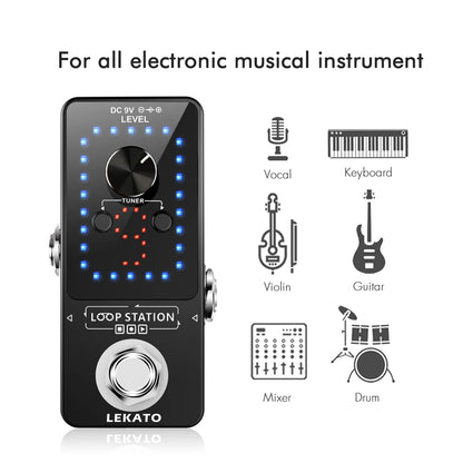 Guitar Looper Pedal with 9 Loops & Tuner, 40 Min Time by HitMyNeed