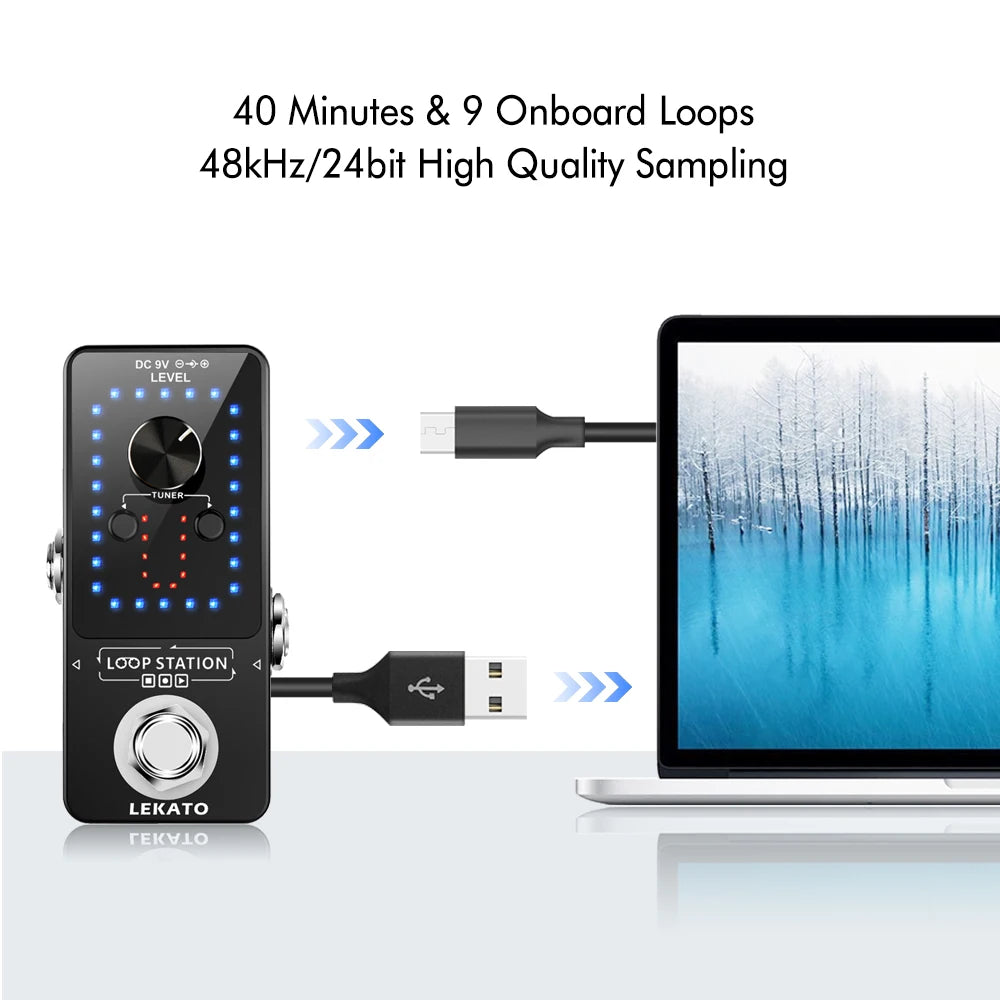 Guitar Looper Pedal with 9 Loops & Tuner, 40 Min Time by HitMyNeed