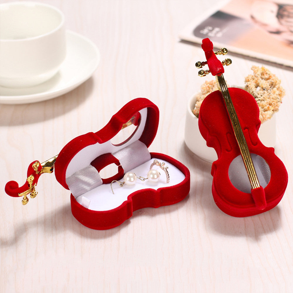 Guitar Shape Velvet Jewelry Gift Box by HitMyNeed