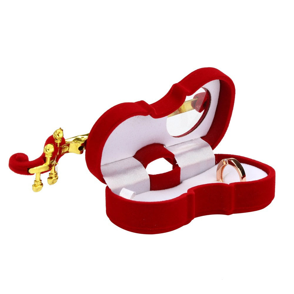 Guitar Shape Velvet Jewelry Gift Box by HitMyNeed