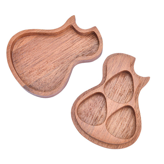 Guitar Shape Wooden Pick Holder Case by HitMyNeed