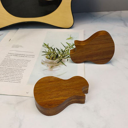Guitar Shape Wooden Pick Holder Case by HitMyNeed