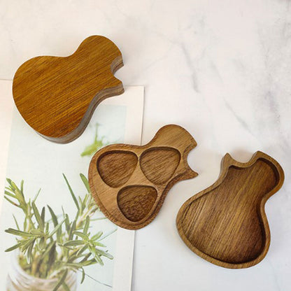 Guitar Shape Wooden Pick Holder Case by HitMyNeed