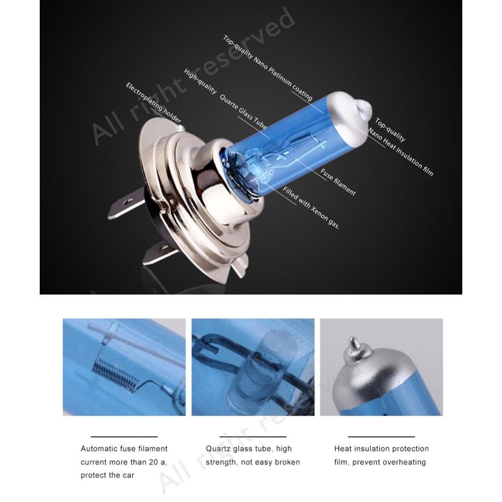 H7 12V 55W White Halogen Fog & Headlight Bulb 4pcs-55w by HitMyNeed