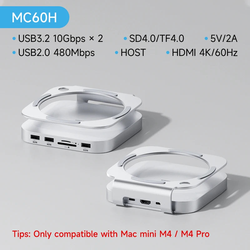 Hagibis USB‑C Hub & M.2 SSD Stand for Mac mini M4/M4 Pro by HitMyNeed