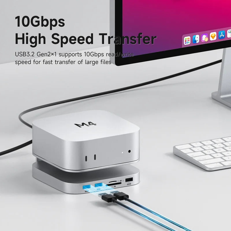 Hagibis USB‑C Hub & M.2 SSD Stand for Mac mini M4/M4 Pro by HitMyNeed