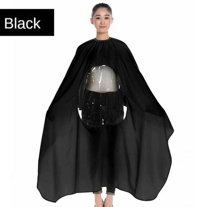 Haircut Cape with Transparent Phone Window black by HitMyNeed