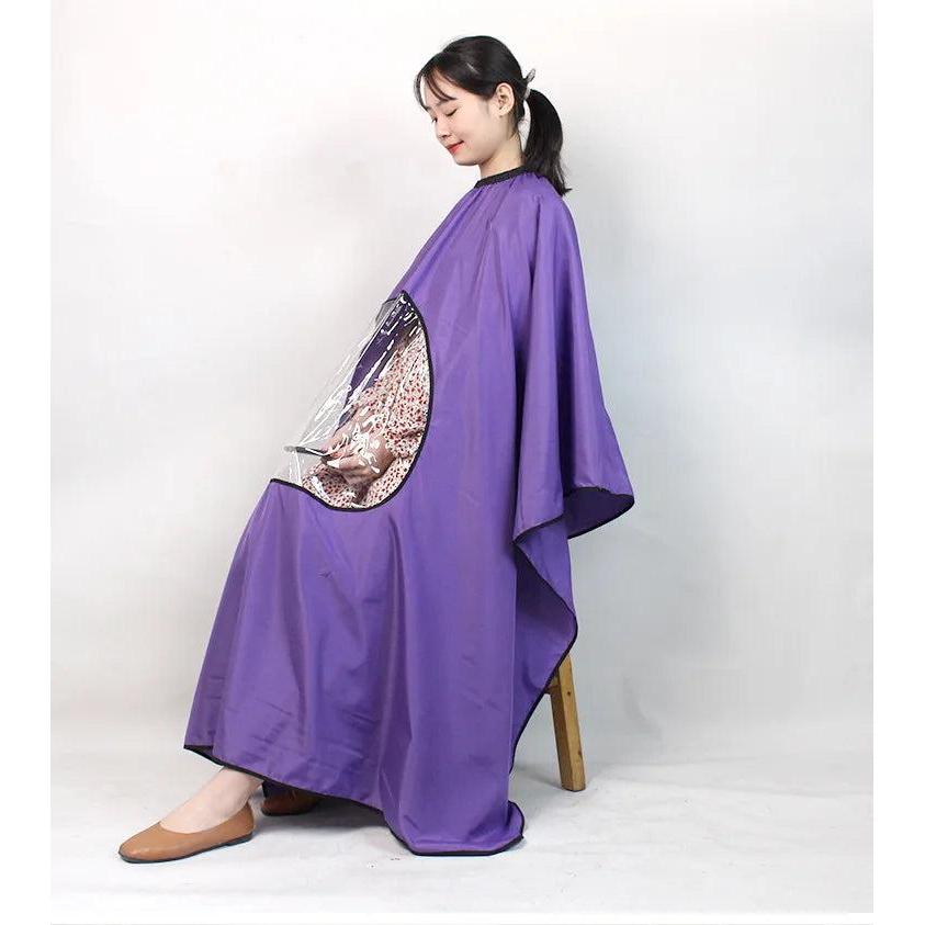 Haircut Cape with Transparent Phone Window purple by HitMyNeed