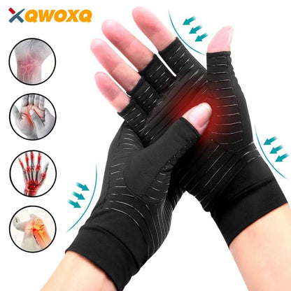 Half Finger Copper Compression Gloves for Arthritis by HitMyNeed