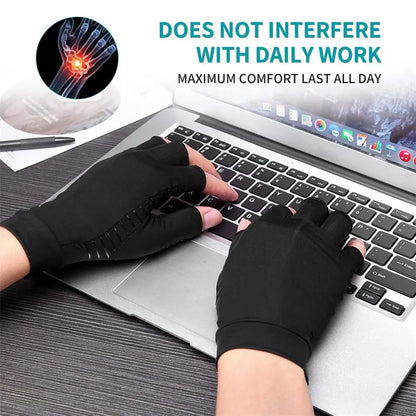 Half Finger Copper Compression Gloves for Arthritis by HitMyNeed