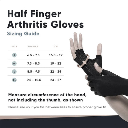 Half Finger Copper Compression Gloves for Arthritis by HitMyNeed