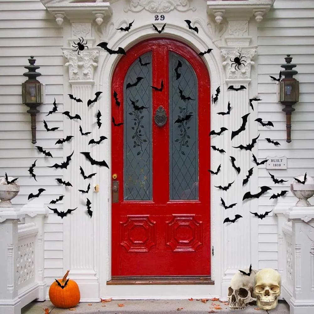 Halloween 3D Bat Wall Decorations Set (120 pcs) by HitMyNeed