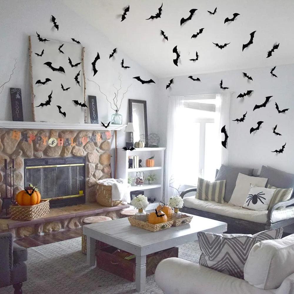 Halloween 3D Bat Wall Decorations Set (120 pcs) by HitMyNeed