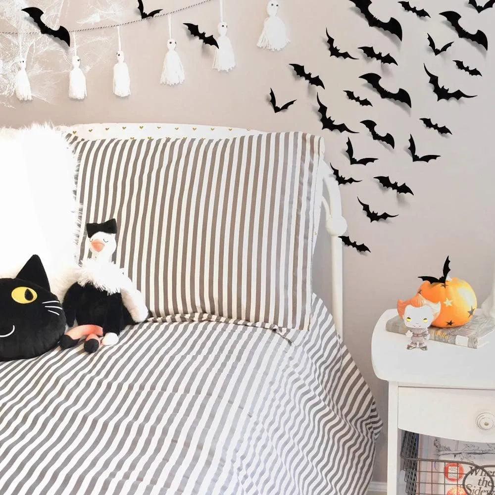 Halloween 3D Bat Wall Decorations Set (120 pcs) by HitMyNeed
