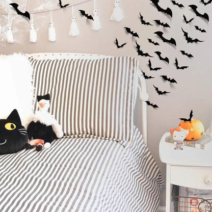 Halloween 3D Bat Wall Decorations Set (120 pcs) by HitMyNeed