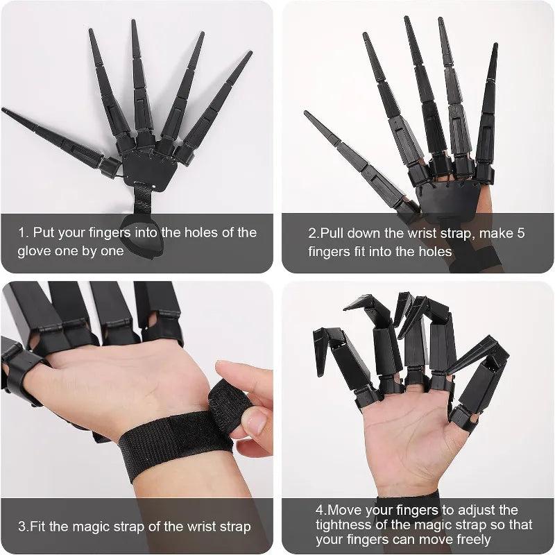 Halloween Articulated Skeleton Finger Gloves by HitMyNeed