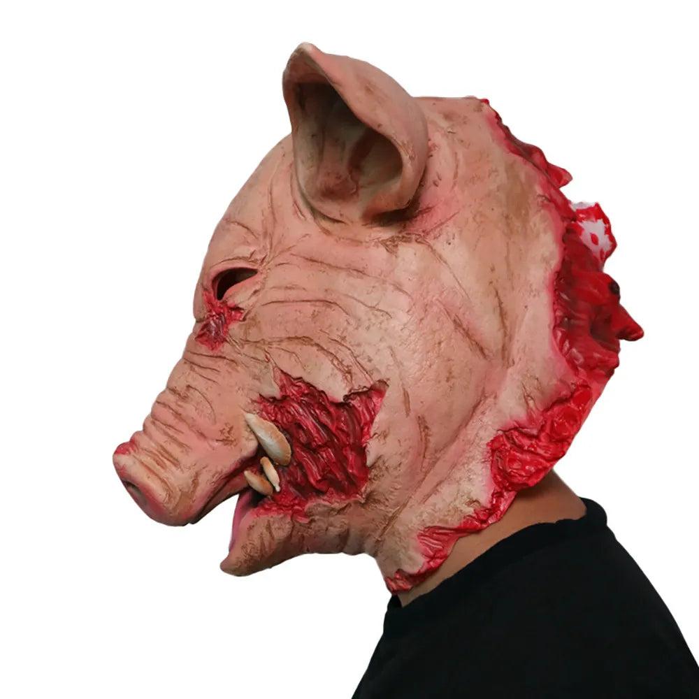 Halloween Bloody Pig Head Latex Horror Mask by HitMyNeed