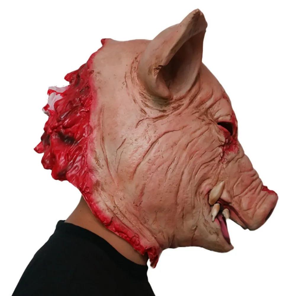 Halloween Bloody Pig Head Latex Horror Mask by HitMyNeed