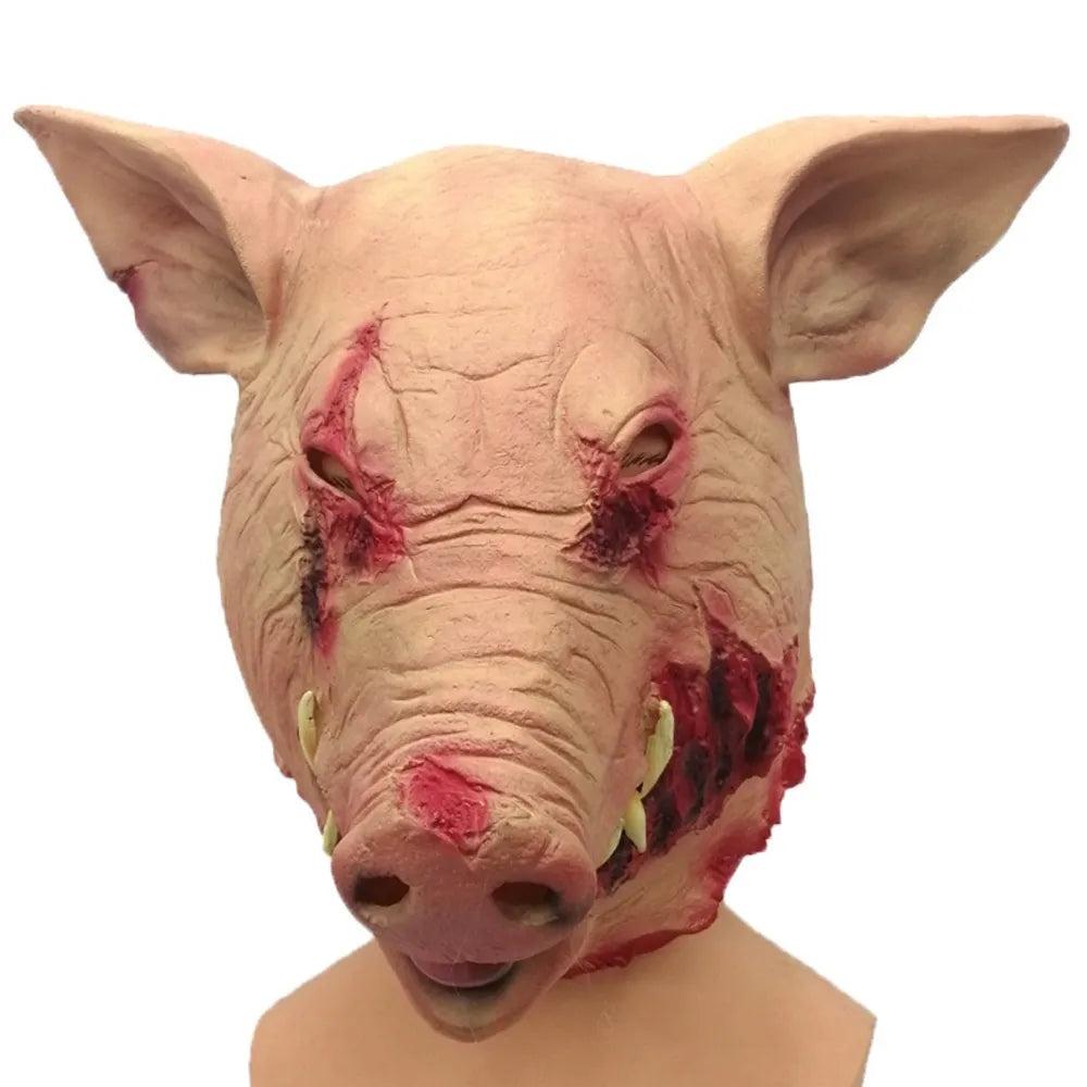 Halloween Bloody Pig Head Latex Horror Mask by HitMyNeed