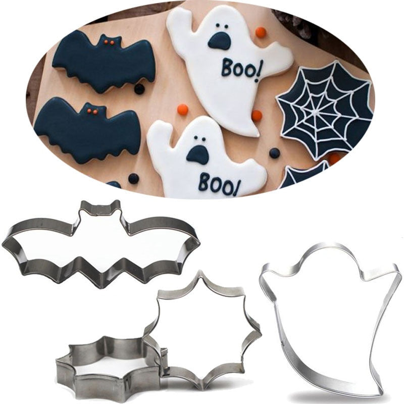 Halloween Cookie Cutter Set - Ghost, Bat & Web (3pcs) by HitMyNeed
