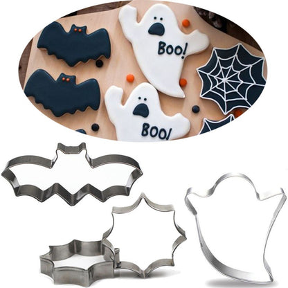 Halloween Cookie Cutter Set - Ghost, Bat & Web (3pcs) by HitMyNeed