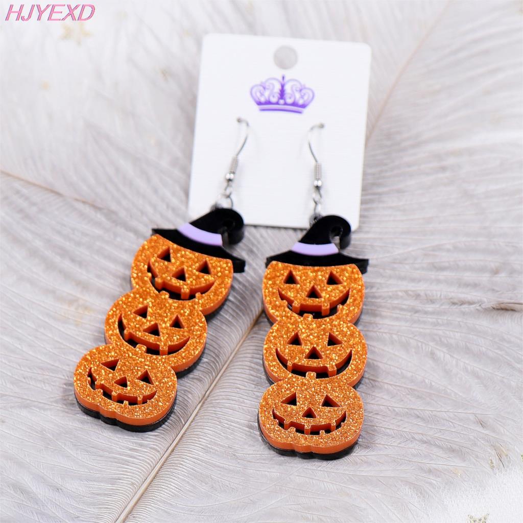 Halloween Dangle Pumpkin Earrings for Women by HitMyNeed