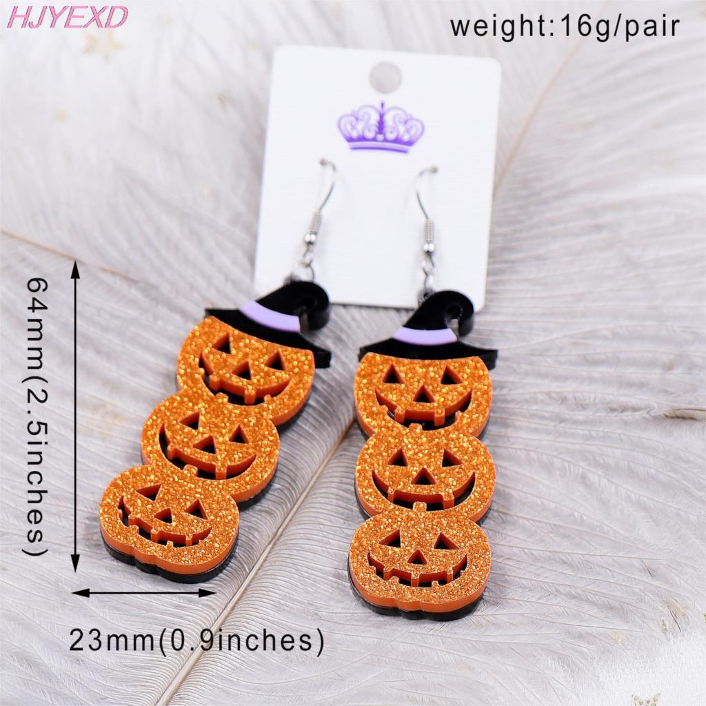 Halloween Dangle Pumpkin Earrings for Women by HitMyNeed