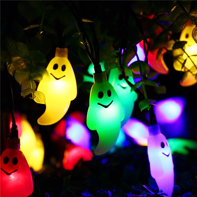Halloween Ghost Solar String Lights, 30 LED Outdoor by HitMyNeed