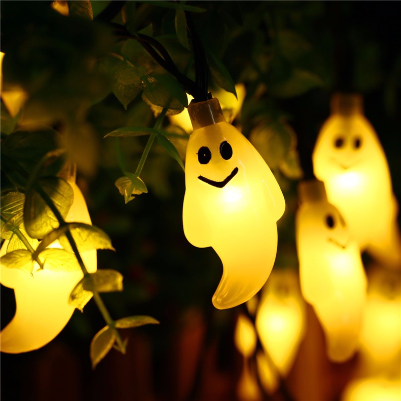 Halloween Ghost Solar String Lights, 30 LED Outdoor by HitMyNeed