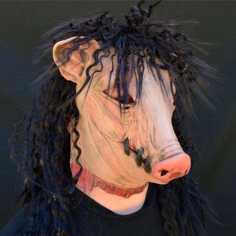 Halloween Horror Pig Head Latex Mask for Adults by HitMyNeed
