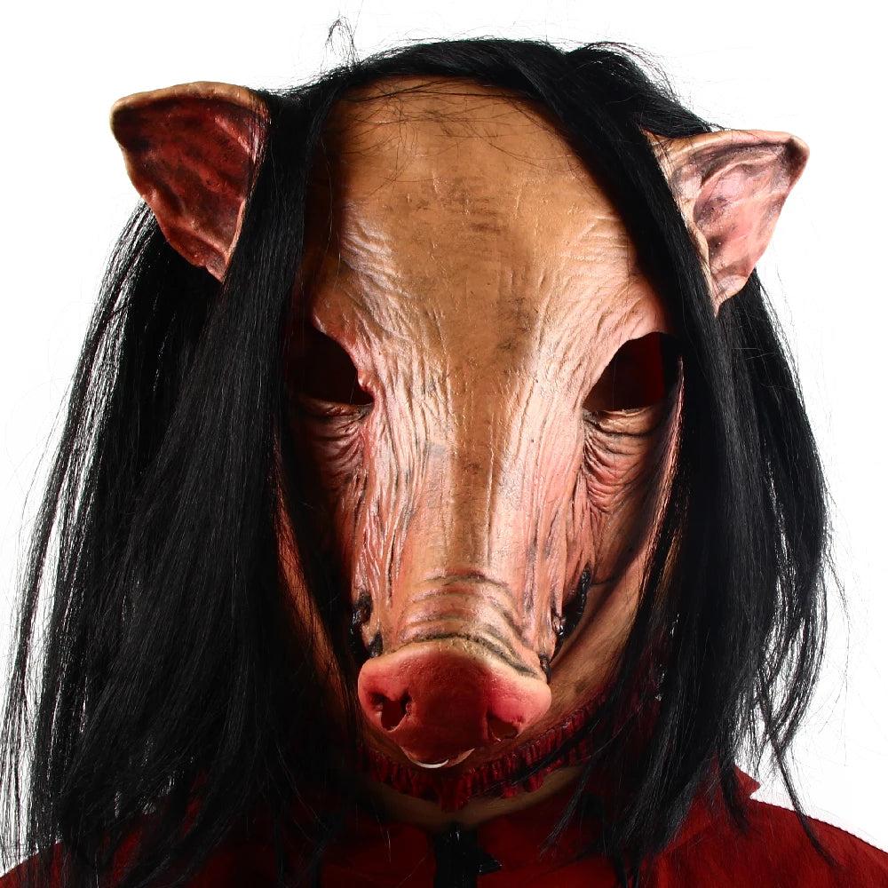 Halloween Horror Pig Head Latex Mask for Adults by HitMyNeed