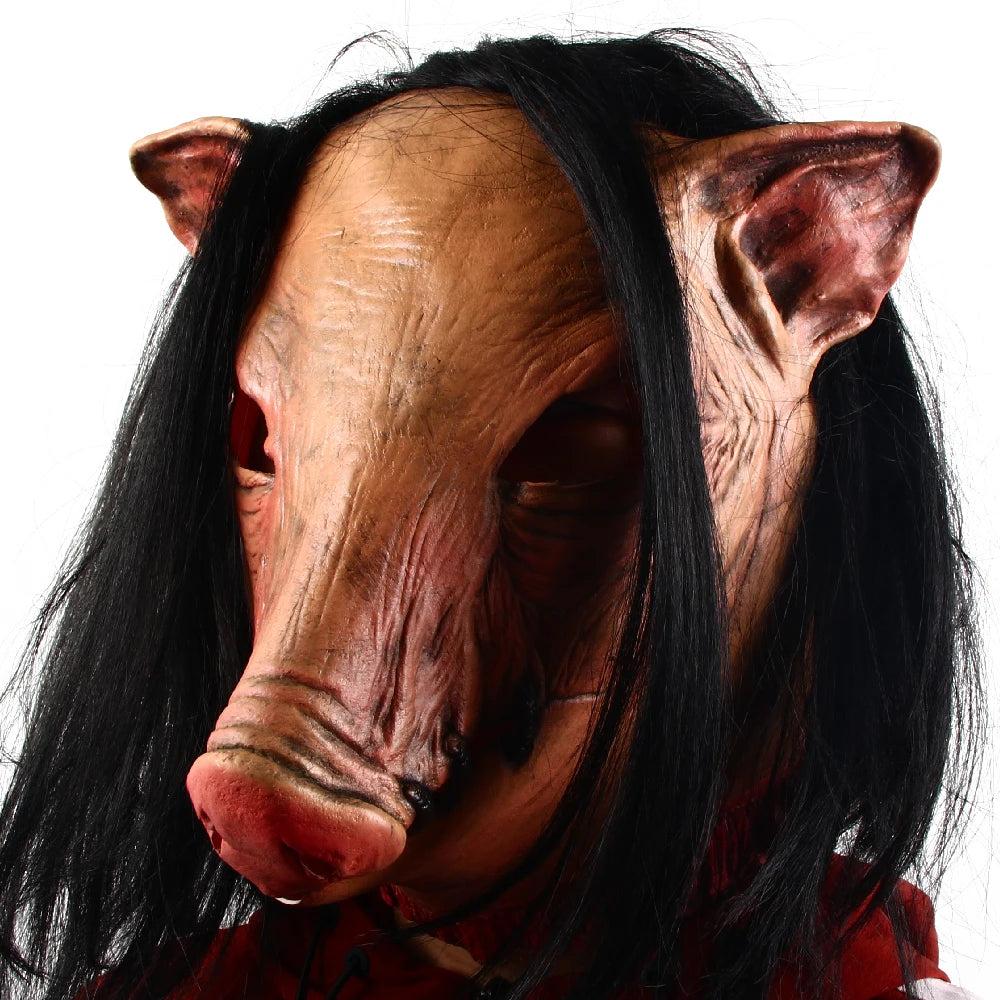 Halloween Horror Pig Head Latex Mask for Adults by HitMyNeed