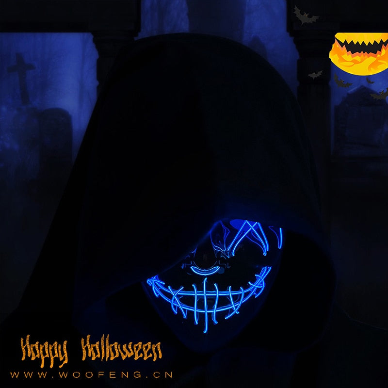 Halloween LED Neon Purge Mask Full Face Glow by HitMyNeed