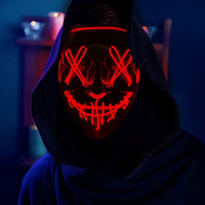 Halloween LED Neon Purge Mask Full Face Glow by HitMyNeed