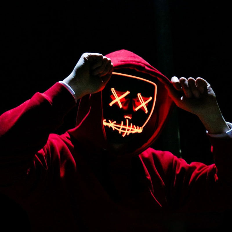 Halloween LED Neon Purge Mask Full Face Glow by HitMyNeed