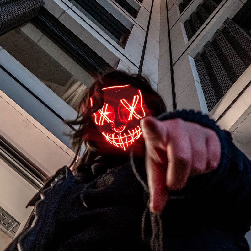 Halloween LED Neon Purge Mask Full Face Glow by HitMyNeed