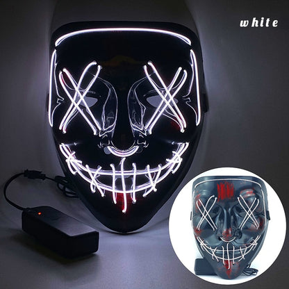 Halloween LED Neon Purge Mask Full Face Glow white by HitMyNeed