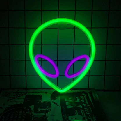Halloween Neon Lights USB or Battery Indoor Decor alien-purple-green by HitMyNeed