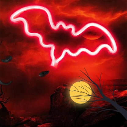 Halloween Neon Lights USB or Battery Indoor Decor bat-red by HitMyNeed