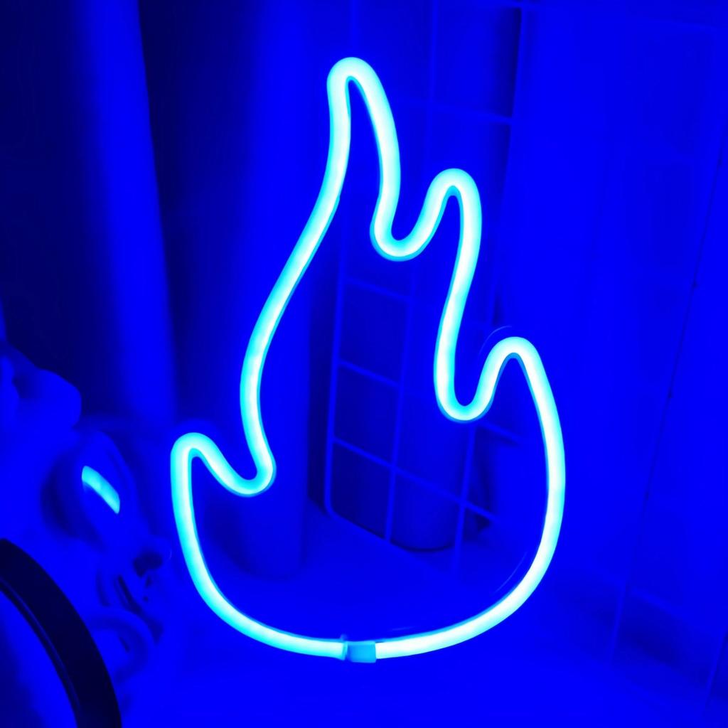 Halloween Neon Lights USB or Battery Indoor Decor flame-blue by HitMyNeed
