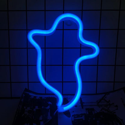 Halloween Neon Lights USB or Battery Indoor Decor ghost-blue by HitMyNeed